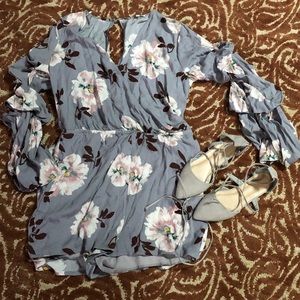 Floral romper with shoes
